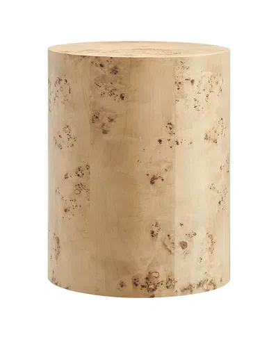 Modway Cosmos 16 Round Burl Wood Side Table In Brown