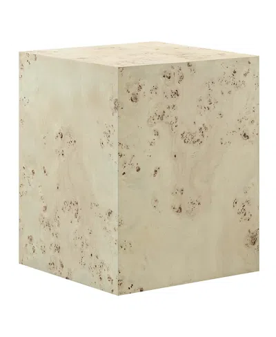 Modway Cosmos 16" Square Burl Wood Side Table In Neutral