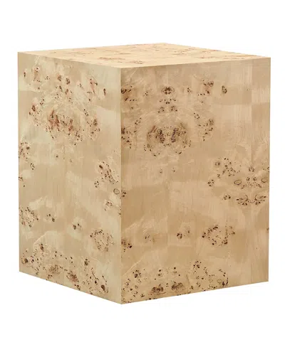 Modway Cosmos 16" Square Burl Wood Side Table In Neutral