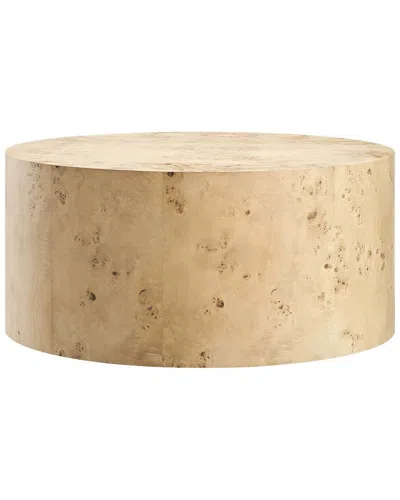 Modway Cosmos 35in Round Burl Wood Coffee Table In Brown