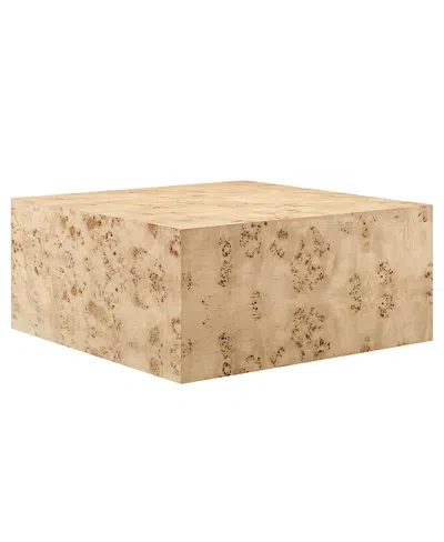 Modway Cosmos 36" Square Burl Wood Coffee Table In Brown