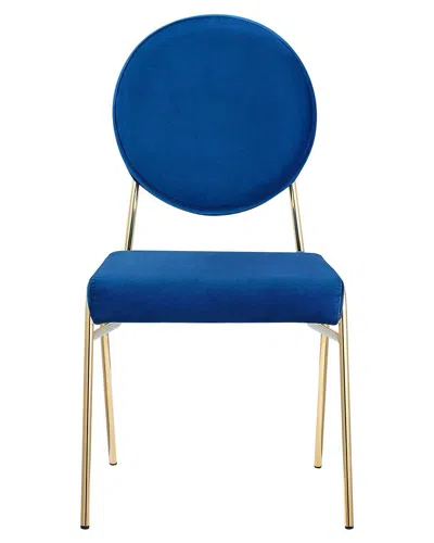 Modway Craft Performance Velvet Dining Side Chair In Gold