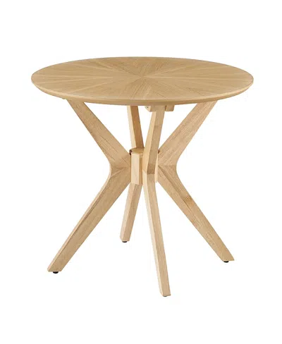 Modway Crossroads 24a Round Wood Side Table In Brown
