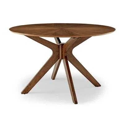 Modway Crossroads 47" Round Wood Dining Table By  In Walnut
