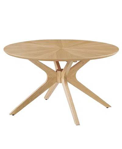 Modway Crossroads Round Wood Coffee Table In Brown