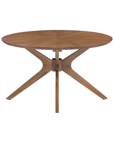 Modway Crossroads Round Wood Coffee Table In Brown