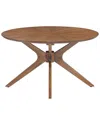Modway Crossroads Round Wood Coffee Table In Brown
