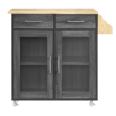Modway Cuisine Kitchen Cart In Charcoal