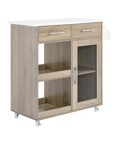 Modway Culinary Kitchen Cart With Spice Rack In Brown