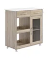 Modway Culinary Kitchen Cart With Towel Bar In Neutral