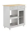 Modway Culinary Kitchen Cart With Towel Bar In Gray