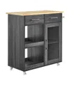 Modway Culinary Kitchen Cart With Towel Bar In Gray