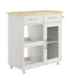 Modway Culinary Kitchen Cart With Towel Bar In Gray