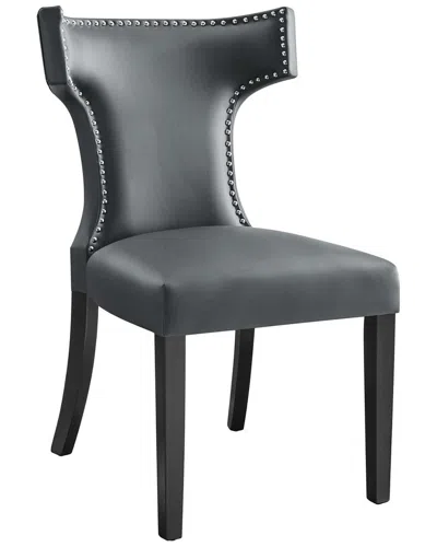 Modway Curve Vegan Leather Dining Chair In Black