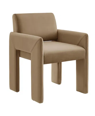 Modway Daven Stain-resistant Performance Velvet Dining Armchair In Brown