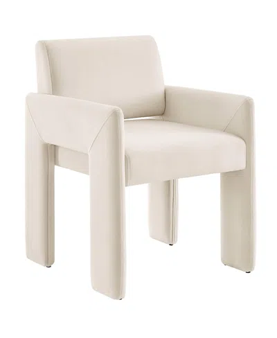 Modway Daven Stain-resistant Performance Velvet Dining Armchair In White