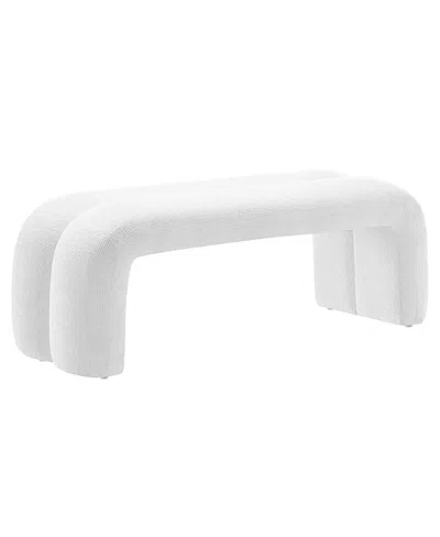 Modway Dax 50.5" Chenille Upholstered Accent Bench In White
