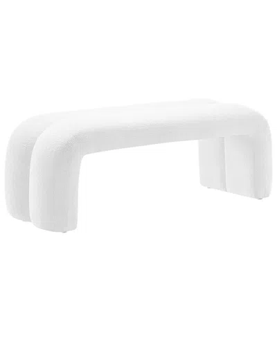 Modway Dax 50.5in Chenille Upholstered Accent Bench In White