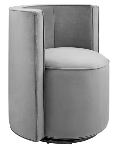 Modway Della Performance Velvet Fabric Swivel Chair In Grey
