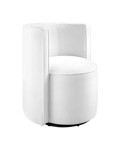 Modway Della Performance Velvet Fabric Swivel Chair In White