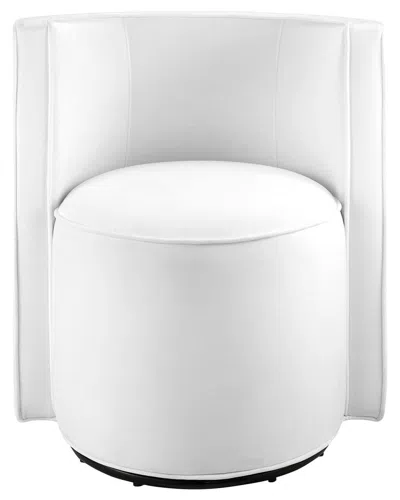 Modway Della Performance Velvet Fabric Swivel Chair In White