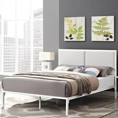 Modway Della Vinyl Bed In White