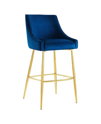Modway Discern Performance Velvet Bar Stool In Blue