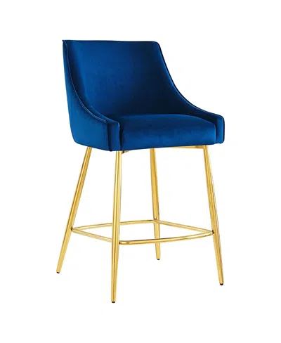 Modway Discern Performance Velvet Counter Stool In Blue