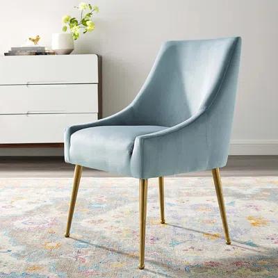 Modway Discern Upholstered Performance Velvet Dining Chair In Blue