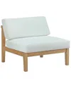 Modway Bayport Outdoor Patio Teak Armless Chair In White