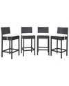 Modway Discontinued  Convene 4pc Outdoor Patio Wicker Rattan Pub Set In White