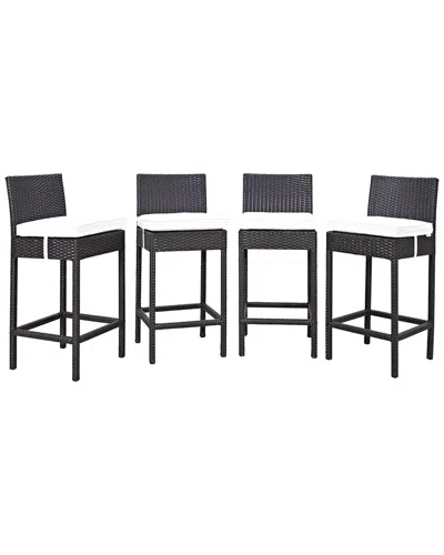 Modway Discontinued  Convene 4pc Outdoor Patio Wicker Rattan Pub Set In White