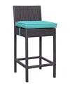 Modway Convene Outdoor Patio Upholstered Fabric Bar Stool In Blue