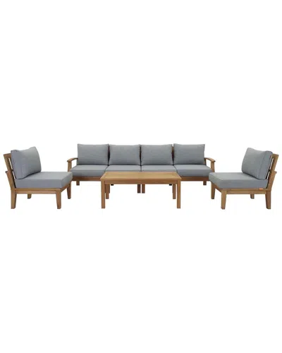 Modway Discontinued  Marina 7-piece Teak Outdoor Patio Set In Gray