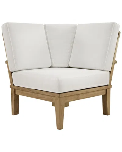 Modway Marina Teak Outdoor Patio Corner Sofa In Beige