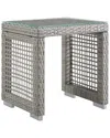 Modway Aura Outdoor Patio Wicker Rattan Side Table In Brown