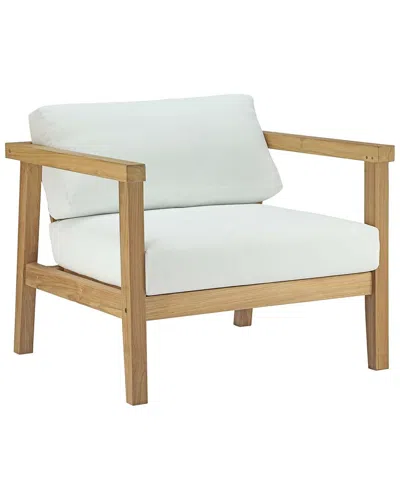 Modway Discontinued  Outdoor Bayport Outdoor Patio Teak Wood Armchair In White