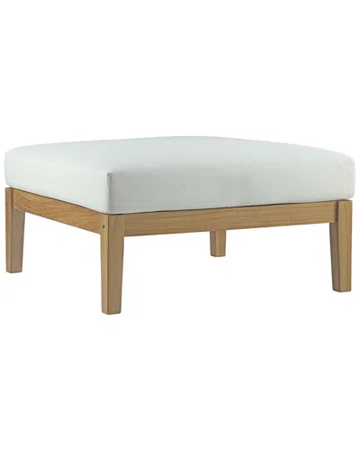 Modway Discontinued  Outdoor Bayport Outdoor Patio Teak Wood Ottoman In White