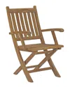Modway Marina Outdoor Patio Teak Folding Chair In Brown