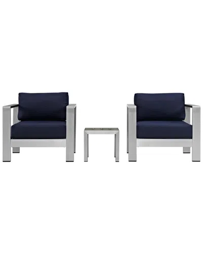 Modway Discontinued  Outdoor Shore 3pc Outdoor Patio Aluminum Set In Multi