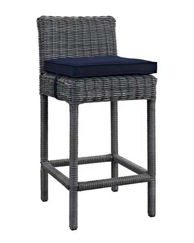 Modway Discontinued  Outdoor Summon Outdoor Patio Wicker Rattan Sunbrella Bar Stool In Black