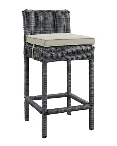 Modway Discontinued  Outdoor Summon Outdoor Patio Wicker Rattan Sunbrella Bar Stool In Gray
