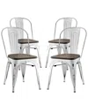 Modway Discontinued  Promenade Set Of 4 Steel Dining/side Chairs