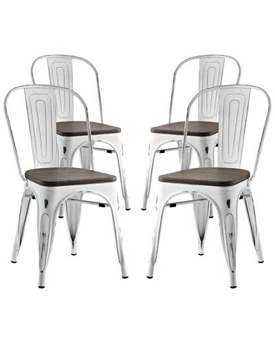 Modway Discontinued  Promenade Set Of 4 Steel Dining/side Chairs