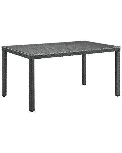 Modway Discontinued  Sojourn 59in Outdoor Patio Wicker Rattan Dining Table In Black