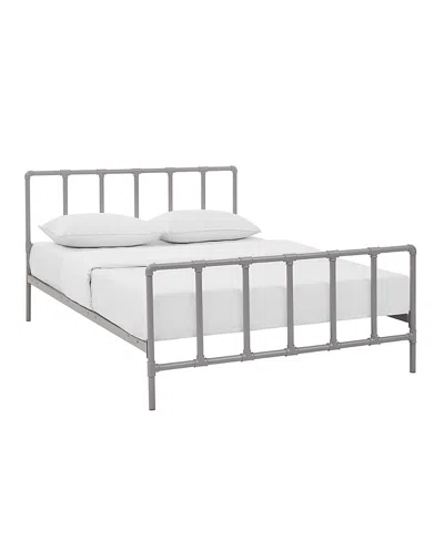 Modway Dower Stainless Steel Bed In Gray