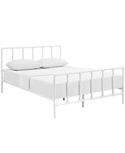 Modway Dower Stainless Steel Bed In White