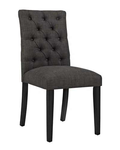Modway Duchess Parsons Upholstered Fabric Dining Side Chair In Black