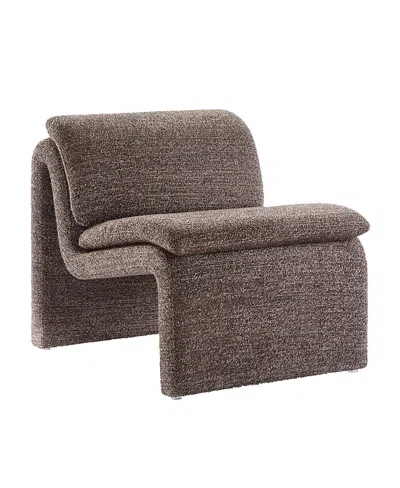 Modway Dune Boucle Upholstered Armless Accent Chair In Brown