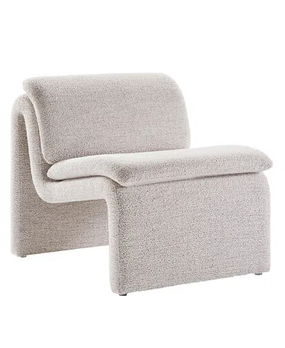 Modway Dune Boucle Upholstered Armless Accent Chair In White